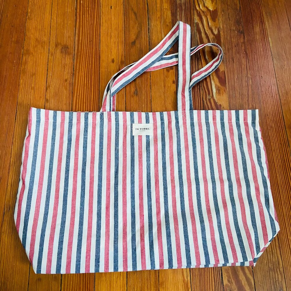 Sezane / Octobre Editions stripe tote bag